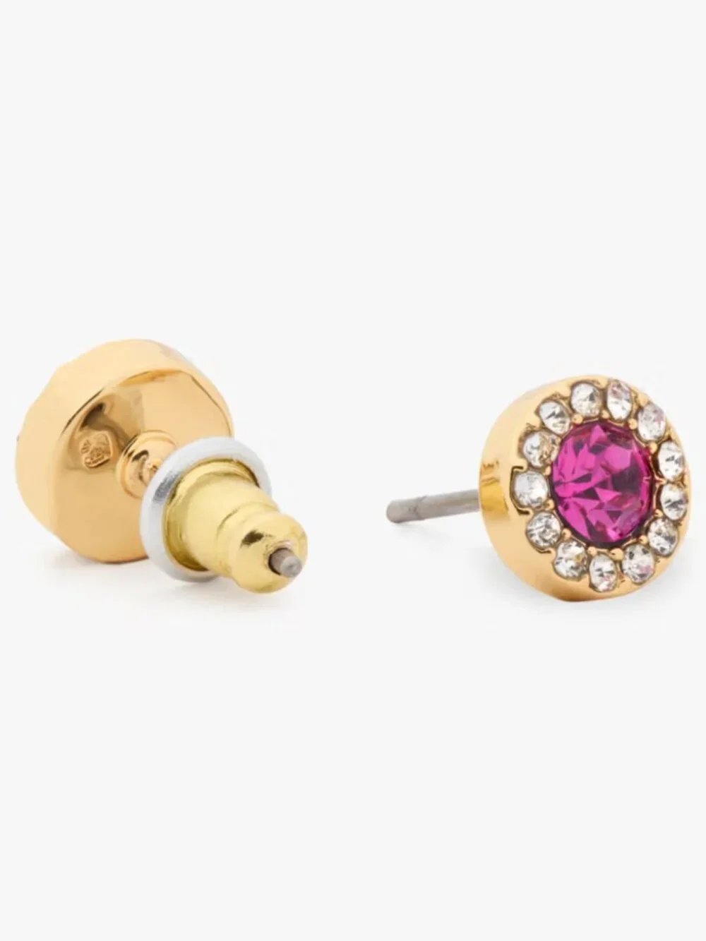 kate spade You're A Gem Fuchsia Pave Halo Studs/NWT